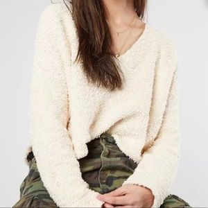 FREE PEOPLE V-Neck Popcorn Sweater